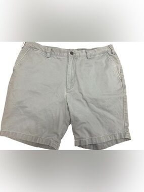 Nautica Light Gray Flat Front Cotton Shorts